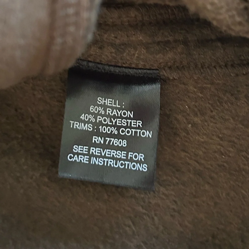 J. Peterman Brown Fleece 1/4 Zip  Pockets Men’s Size Small - Picture 8 of 11